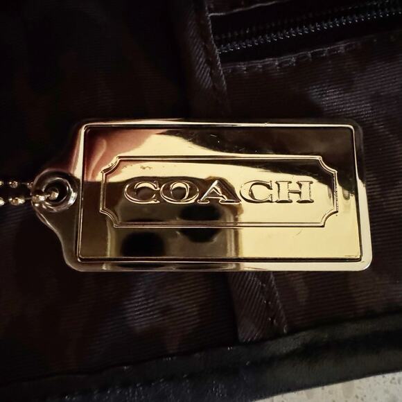 Coach Hadley Python Embossed Leather Suede Tote Bag F30963 No Strap - Picture 5 of 7